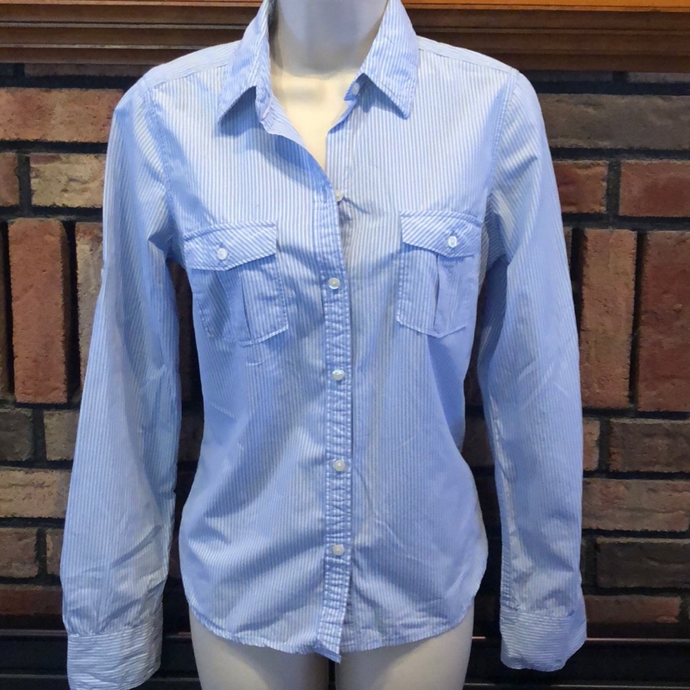AE Favorite Button Up Striped Shirt Size 6